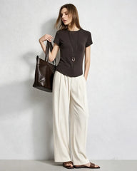 Triacetate Silk Lined Straight Leg Pants