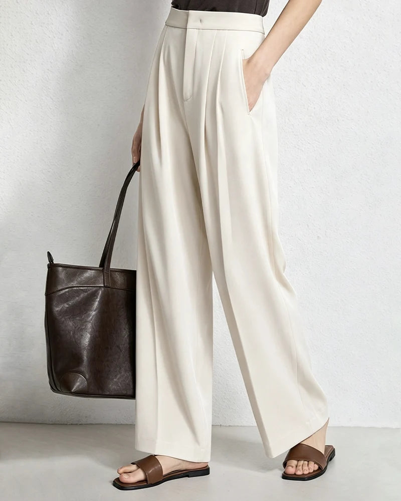 Triacetate Silk Lined Straight Leg Pants
