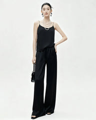Silky Triacetate Wide Leg Pants