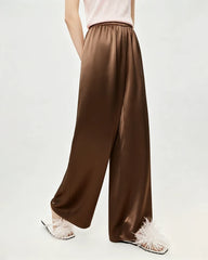 Silky Triacetate Wide Leg Pants