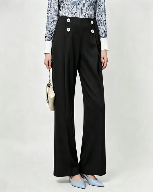 Triacetate Tailored Wide Leg Trousers
