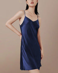 Washable Silk Slip Nightgown, Navy