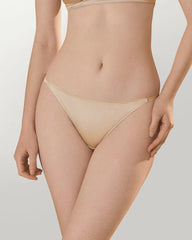 Silk Triangle Bralette and V String Panty Set