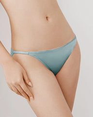 Silk Triangle Bralette and V String Panty Set