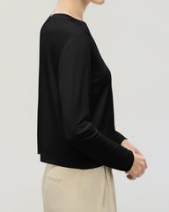 Washable Silk Jersey Long Sleeve T Shirt