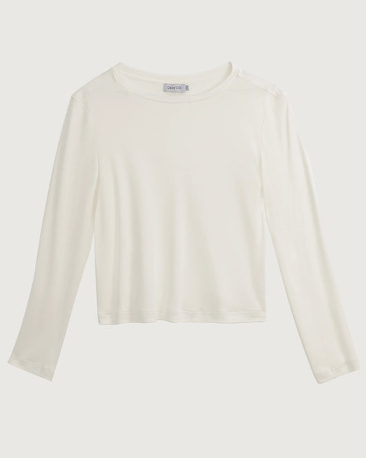 Washable Silk Jersey Long Sleeve T Shirt