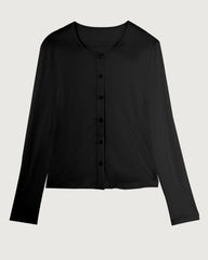 Washable Silk Jersey Button Front Cardigan