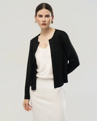 Washable Silk Jersey Button Front Cardigan