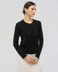 Washable Silk Jersey Button Front Cardigan