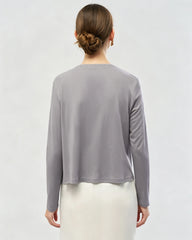 Washable Silk Jersey Button Front Cardigan