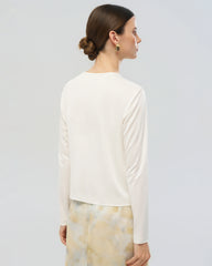 Washable Silk Jersey Button Front Cardigan