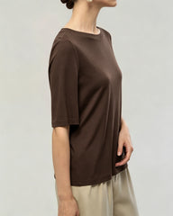 Washable Silk Jersey Crew Neck T Shirt