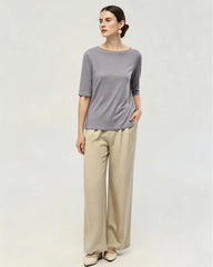 Washable Silk Jersey Crew Neck T Shirt