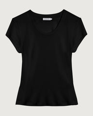 Washable Silk Jersey Scoop Neck Fitted T Shirt