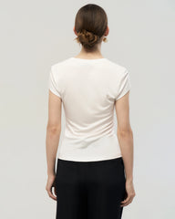 Washable Silk Jersey Scoop Neck Fitted T Shirt