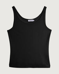 Washable Silk Jersey Double Scoop Neck Tank