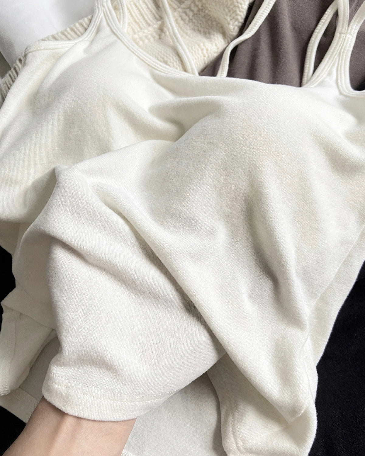 Wool Brushed Camisole with Built-In Bra - DAISYSILK UK