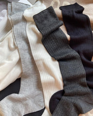Women Sheer Cashmere Modal Blend Calf Length Socks