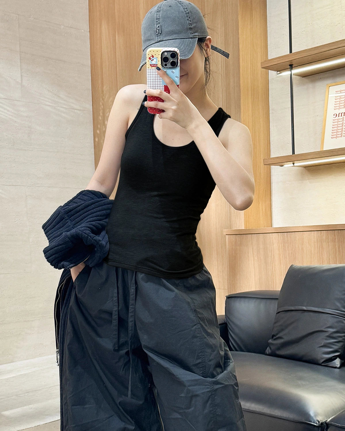 Wool Brushed Thermal Tank with Built-In Bra - DAISYSILK UK