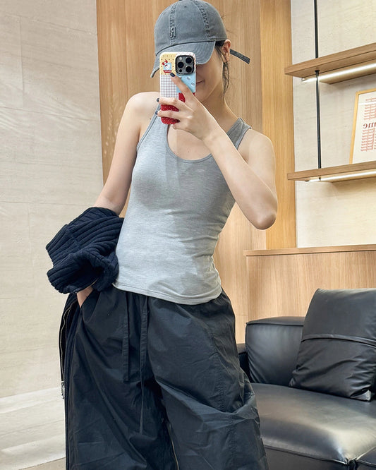 Wool Brushed Thermal Tank with Built-In Bra - DAISYSILK UK