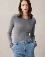 Women’s Crew Neck Wool Cashmere Knit Top