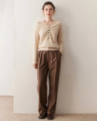 Women’s V-Neck Half Cardigan Cashmere Sweater