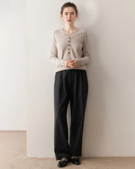 Women’s V-Neck Half Cardigan Cashmere Sweater