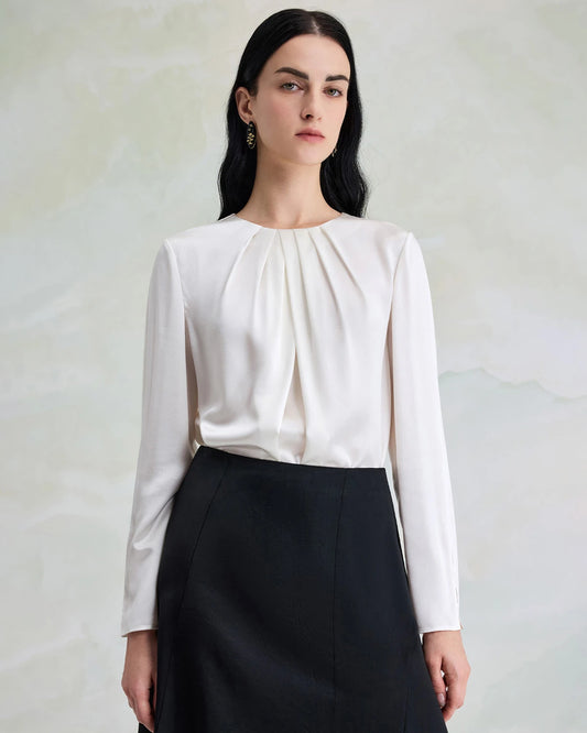 Elegant Washable Silk Pullover Blouse