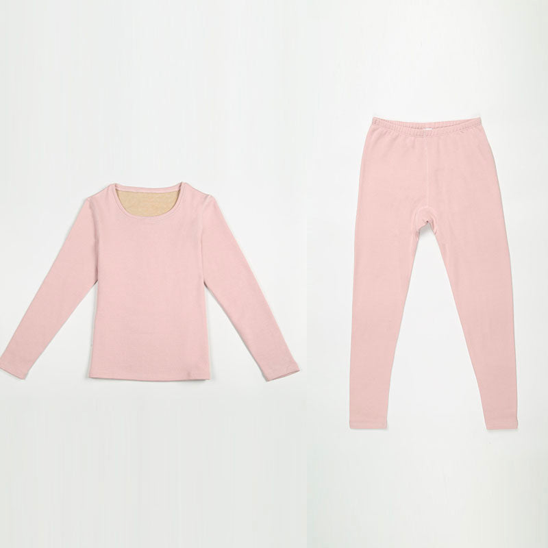 Women’s Silk Fleece Thermal Underwear Set Rose Pink