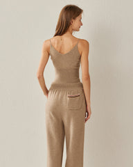 Women's Cashmere V Neck Camisole, Camel