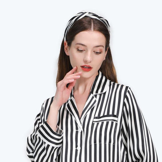 Fashion 3CM Stripe Hair Band, Black and White