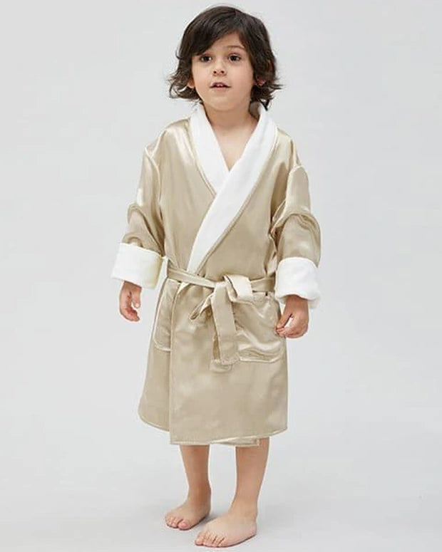 Kids Reversible Silk Robe with Belt