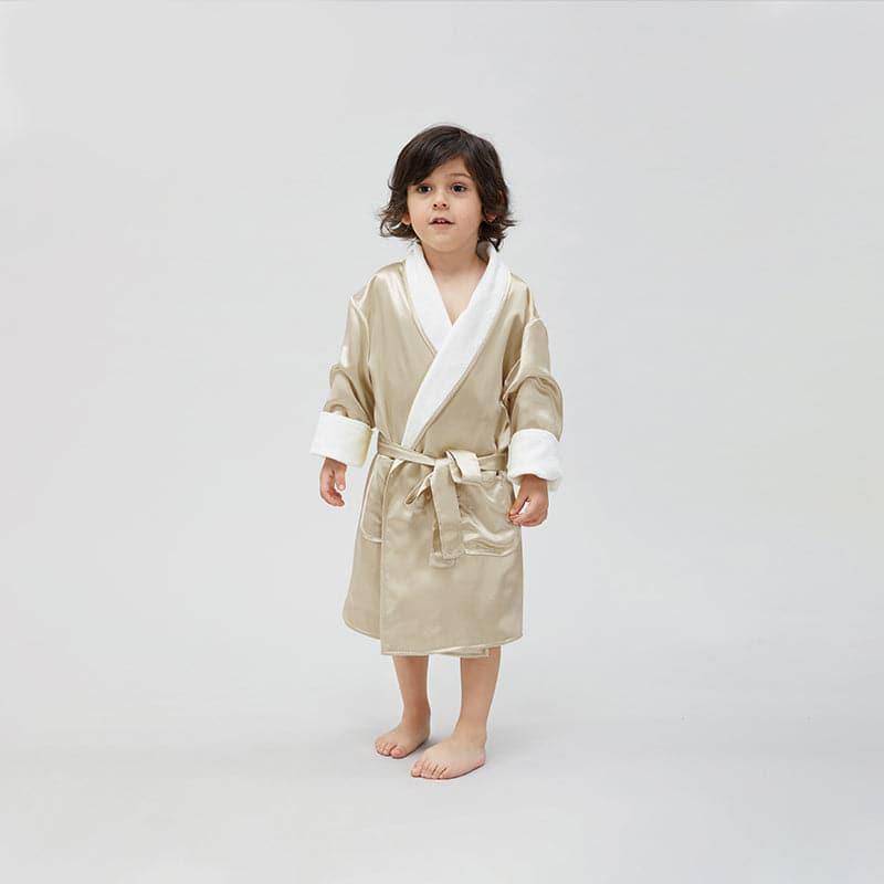 Kids Silk and Velvet Reversible Robe for Winter