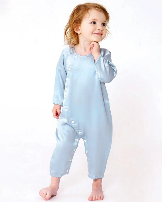 Long Sleeve Button Down Baby Silk Onesies