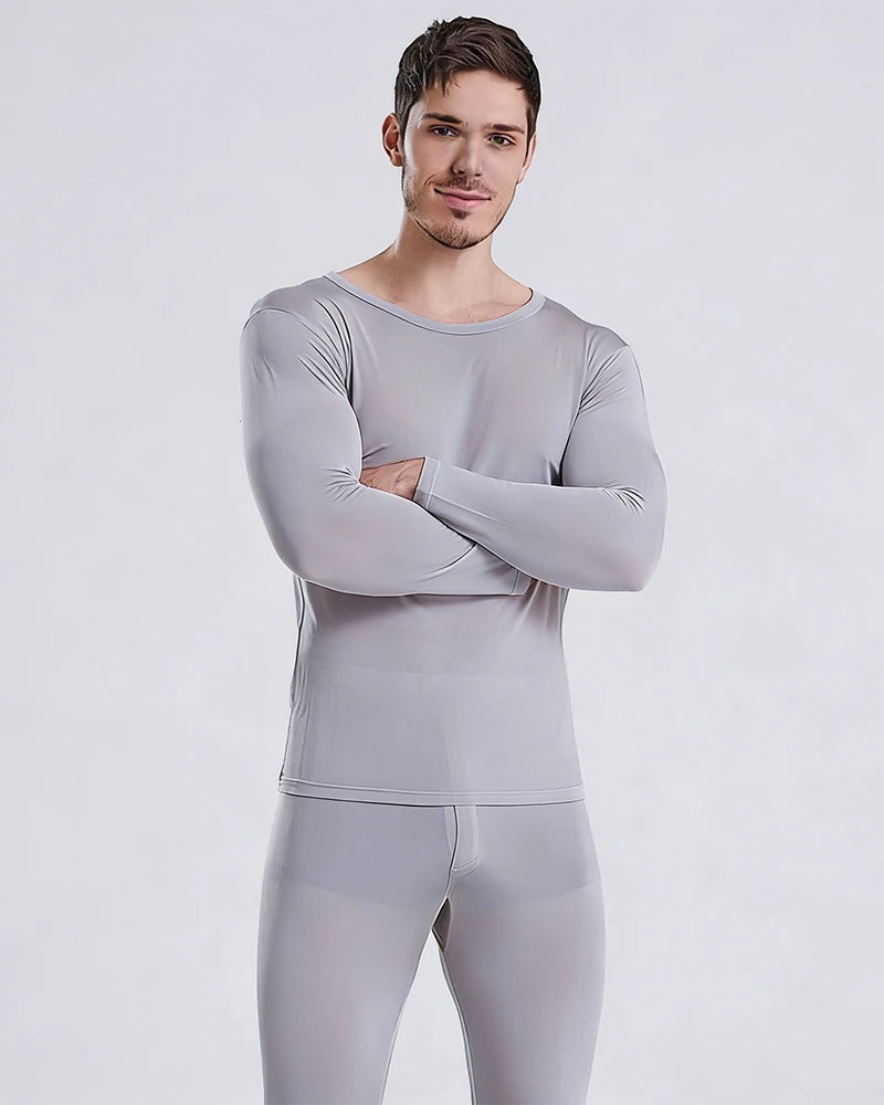 Men's 100% Silk Lightweight Thermal Underwear Set