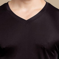 Men's Basic Style Silk Knit T-Shirt