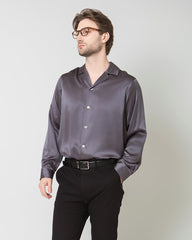 Men's Pure Silk Classic Business Shirt, Grey
