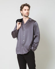 Men's Pure Silk Classic Business Shirt, Grey
