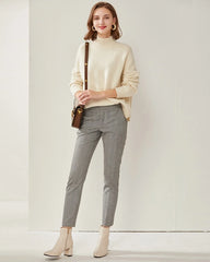 Oversized Mock Neck Cashmere Sweater, White