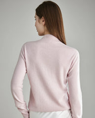 Mock Neck Cashmere Sweater, Pink