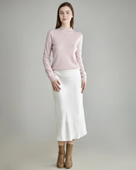 Mock Neck Cashmere Sweater, Pink