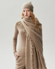 Pure Cashmere Fringed Scarf