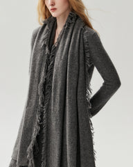 Pure Cashmere Fringed Scarf