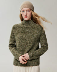 Pure Cashmere Mock Neck Raglan Sleeve Sweater