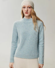 Pure Cashmere Mock Neck Raglan Sleeve Sweater