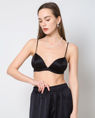 Silk Cap Wireless Bra, Black