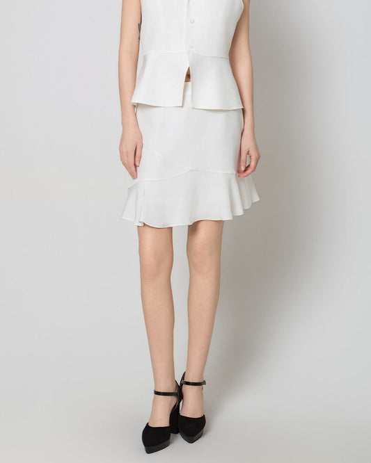 40 Momme Silk Mini Skirt, White