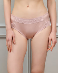 Silk Lace Underwear Briefs for Women, Pink