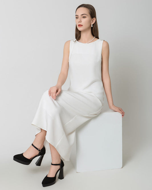40 Momme Silk Maxi Dress, White