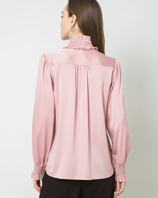 Romantic Ruffled Collar Silk Blouse